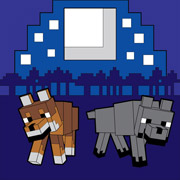 Картина за номерами 25х25 см Майнкрафт Вовки LED-підсвічування Santi 954926