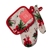 Новорічний набір прихватка і рукавиця Stripe Balls Прованс