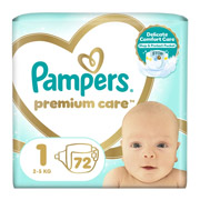 Підгузки дитячі 2-5 кг розмір 1 72 шт Premium Care Mini Pampers 8006540858073
