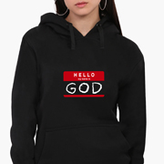 Худі жіночий Привіт мене звуть Бог MobiPrint 8921-2004 чорний