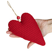 Декоративна підвіска Серце Тільда 17см Прованс червоне