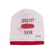 Шапочка Bembi ШП82 супрем сіра з червоним