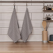 Набір з 2 кухонних вафельних рушників Cleo Sonex сірий