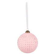 Куля новорічна 10 см Novogod'ko 973852 світло-рожева матова орнамент