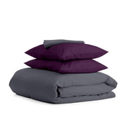 Комплект постільної білизни Cosas Сатин Сірий ФіолетН