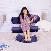 Подушка-валик 8525 Velvet Line 28-0006 Navy blue 50% memory велюр MirSon