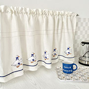 Шторка лляна з вишивкою Гуси GU10 LiMaSo