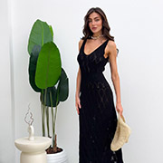 Сукня в'язана довга ажурна Art Knit чорна