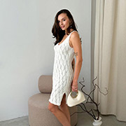 Сукня в'язана коротка ажурна Art Knit молочна