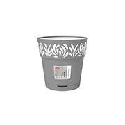 Горшок пластиковый круглый с автополивом Opera Gaia 20 см Stefanplast 88401 серый-белый