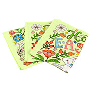 Набір із 3 кухонних вафельних рушників Великодні зайчики з писанкою Руно салатовий