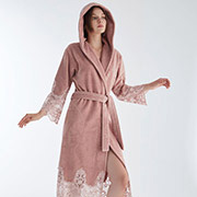 Халат жіночий велюровий NS-4150 Nusa pudra