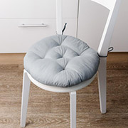 Кругла подушка на стілець Фібра Прованс сіра 041699