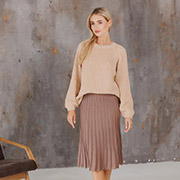 Спідниця-плісе в'язана міді Art Knit тауп