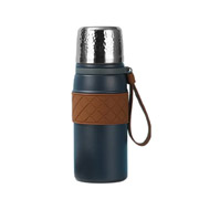 Термос з кришкою flip та ситечком 700 мл Yiwu HP-14-7BL синій