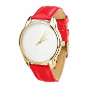 Часы ZIZ Минимализм красный, золото - второй ремешок в подарок 4600276