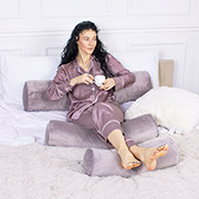 Подушка-валик 8524 Velvet Line 28-0005 Ashen 50% memory велюр MirSon