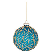 Куля новорічна 10 см Novogod'ko 973855 зелена матова орнамент