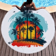 Рушник пляжний круглий з бахрамою Homytex Майямі