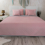 Покривало декоративне двостороннє Pink and Grey Ромб Руно