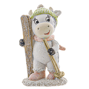 Фігурка декоративна 5х8,5см Корівка і лижі Lefard 192-098