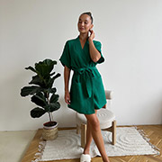 Жіночий халат-кімоно Hawaii M23 муслін Cosy зелений