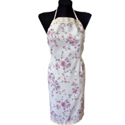 Фартух Прованс Bella Рожева клітинка Троянди з мереживом