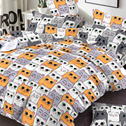 Підліткова постільна білизна Котячий хор комбі 101430 бязь-люкс Selena