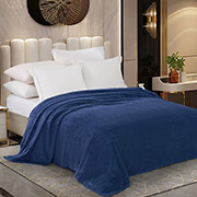 Флісовий плед Love you синій однотонний