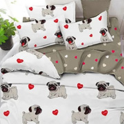 Постільна білизна Мопсики бязь Selena 100468