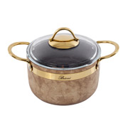 Каструля з кришкою 18 см 2,5 л Royal Stone Ti̇gereye Gold Brioni 764-045