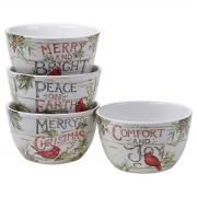 Набір піал 13 см 4 предмета Прекрасне Різдво Certified International 28348-set