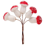 Гриб декоративный 2 см Мухомор 5 шт в пучке Yes! Fun 974385 засахаренный