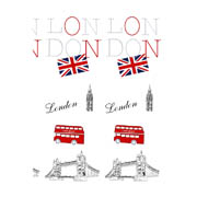 Шторка для ванной Bisk Txt London multi с кольцами 06870