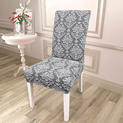 Жакардовий чохол для стільця Love you світло-сірий без оборки