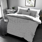 Постільна білизна бязь люкс Абстракція сіро-біла Selena 100950