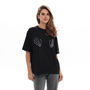 Футболка жіноча базова з аплікацією 25053 German Volf чорний