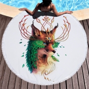 Рушник пляжний круглий з бахрамою Homytex Лисиця