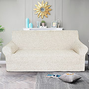 Чохол на тримісний диван Преміум Love you кремовий