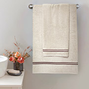 Рушник махровий Milano MieCasa bej-bordo бежевий-бордовий