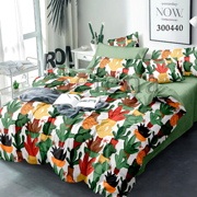 Комплект постільної білизни Selena сатин Кольорові кактуси 300440