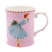 Кухоль порцеляновий 400 мл Miss Christmas Lefard 924-889 рожевий