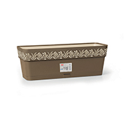 Горщик пластиковий прямокутний з автополивом Opera Gaia 50х18х17 см Stefanplast 88802 капучино-ваніль