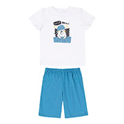 Піжама для хлопчика ПЖ54 футболка та шорти Бембі 410-блакитний-білий