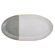 Блюдо фарфорове овальне 37 см Lefard 944-043 біло-сіре