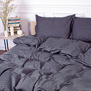 Постільна білизна 30-0012 Dark Gray сатин-страйп MirSon