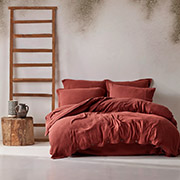 Постільна білизна Agora льон-бавовна Buldans burnt bordo бордова