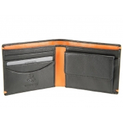 Чоловічий шкіряний гаманець Visconti AP-62 Montreux black orange