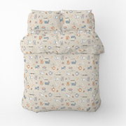 Постельное белье Кошачья радость бязь Home Line бежевый