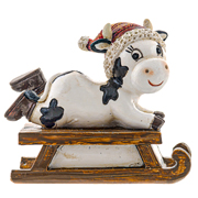 Фігурка декоративна 8,5х7,5см Корівка на санях Lefard 192-082